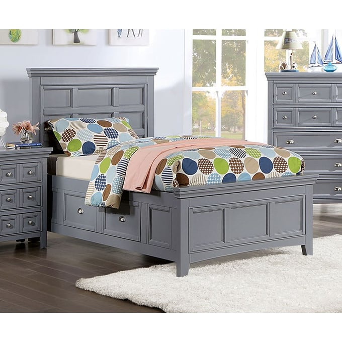 Furniture of America Castlile Gray Twin Bed FOA-CM7413GY-T-BED