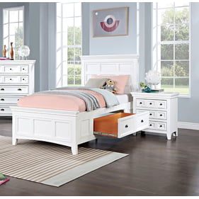 Furniture Of America Castile White 4pc Bedroom Set With Twin Bed