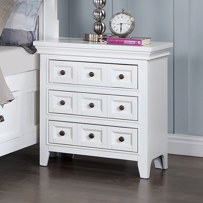 Furniture of America Castile White USB Night Stand FOA-CM7413WH-N