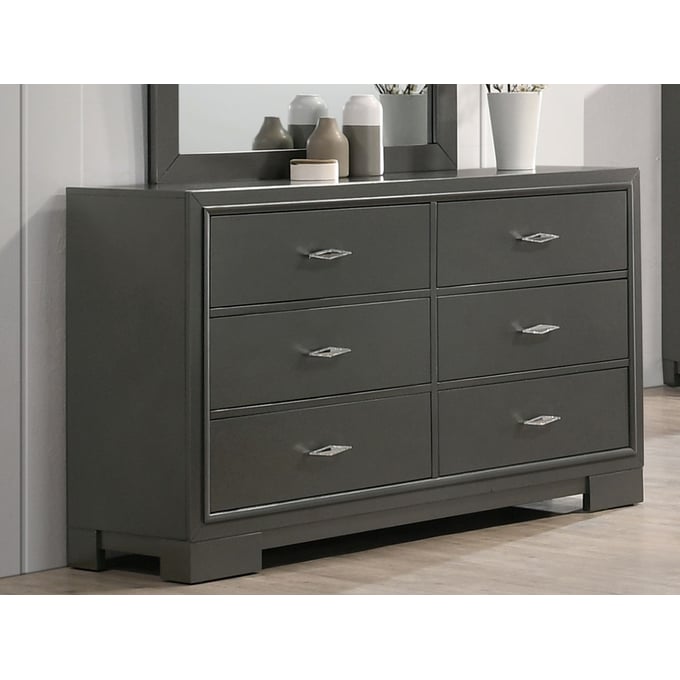 Furniture of America Alison Dark Walnut Dresser FOA-CM7416GY-D