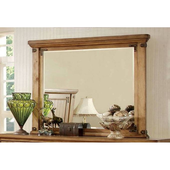 Furniture of America Pioneer Weathered Elm Mirror FOA-CM7449M