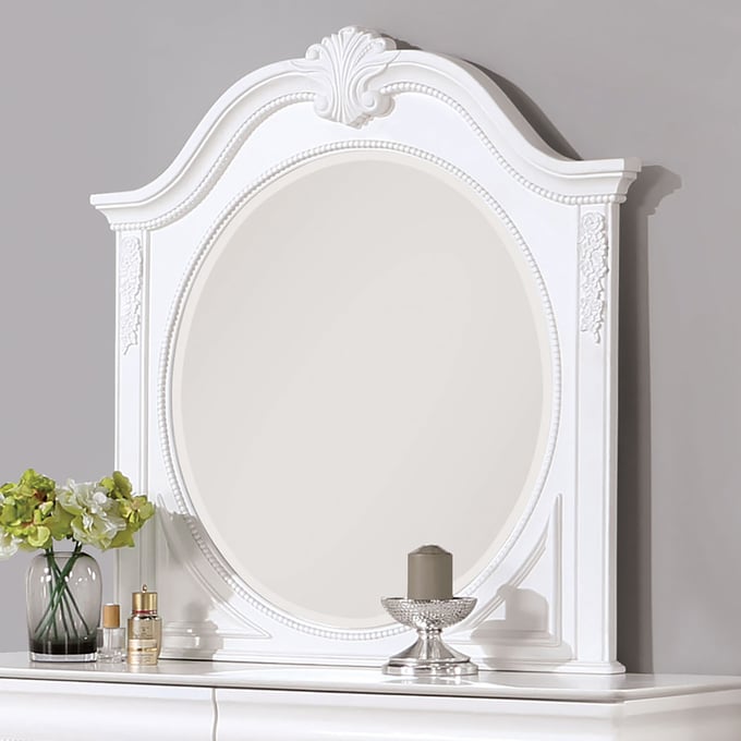 Furniture of America Alecia White Mirror FOA-CM7458WH-M