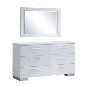 Furniture of America Christie White Dresser and Mirror