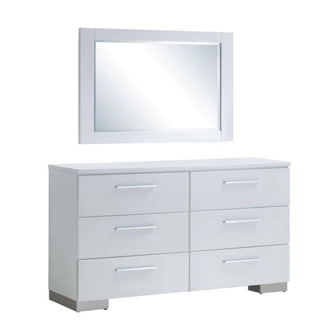 Furniture of America Christie White Dresser and Mirror FOA-CM7550-DRMR