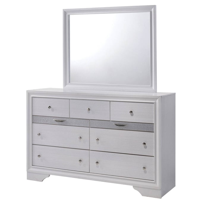 Furniture Of America Chrissy White Dresser and Mirror FOA-CM7552-DRMR