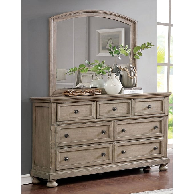 Furniture Of America Wells Gray Dresser And Mirror FOA-CM7568-DRMR