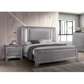 Furniture Of America Alanis Light Gray 2pc Bedroom Set With King Bed