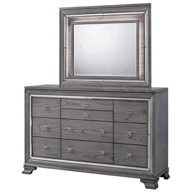 Furniture Of America Alanis Light Gray Dresser And Mirror FOA-CM7579-DRMR