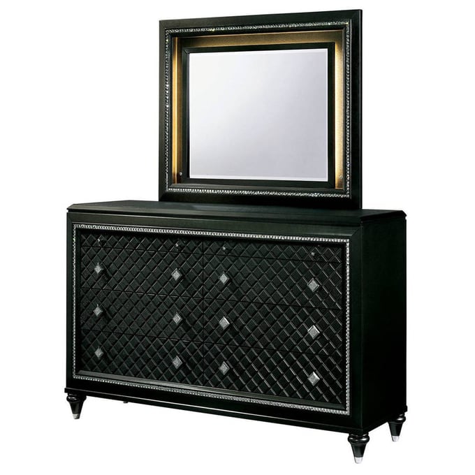 Furniture Of America Demetria Metallic Gray Dresser And Mirror FOA-CM7584-DRMR