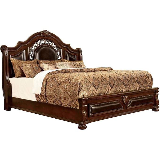 Furniture of America Flandreau Brown Cherry Espresso King Bed FOA-CM7588EK-BED