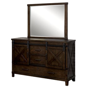 Furniture of America Bianca Dark Walnut Dresser and Mirror