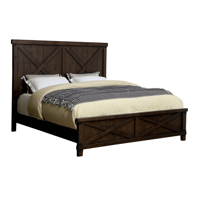 Furniture of America Bianca Dark Walnut Queen Bed FOA-CM7734Q-BED