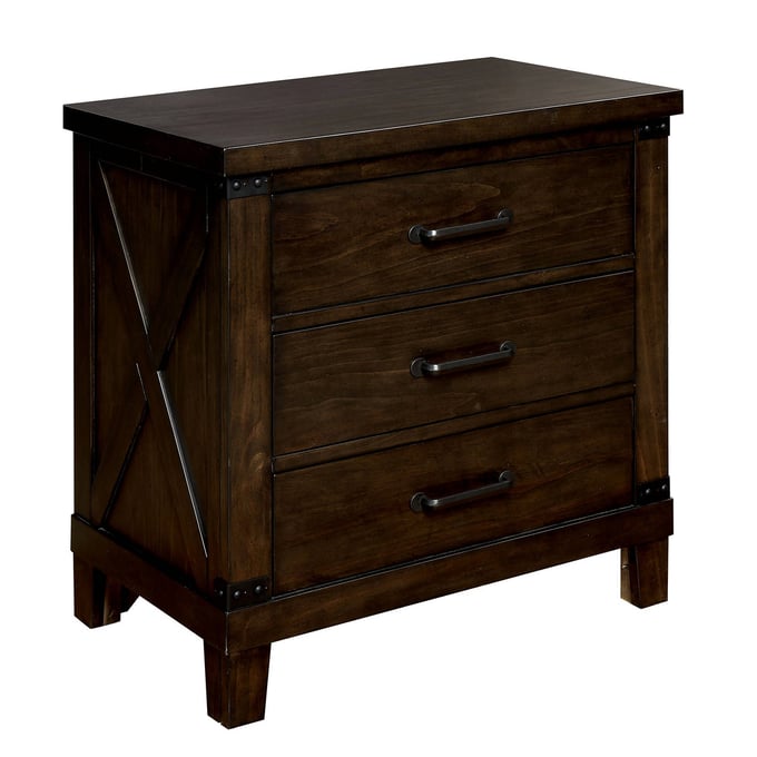 Furniture of America Bianca Dark Walnut Night Stand FOA-CM7734N