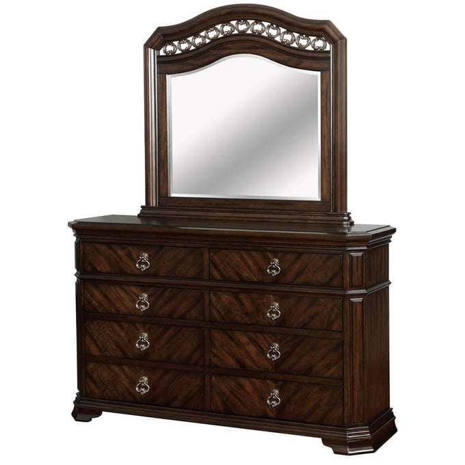 Furniture of America Calliope Espresso Dresser and Mirror FOA-CM7751-DRMR