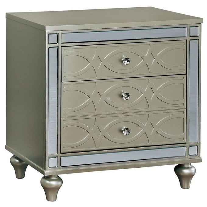 Furniture of America Manar Silver Night Stand FOA-CM7891N