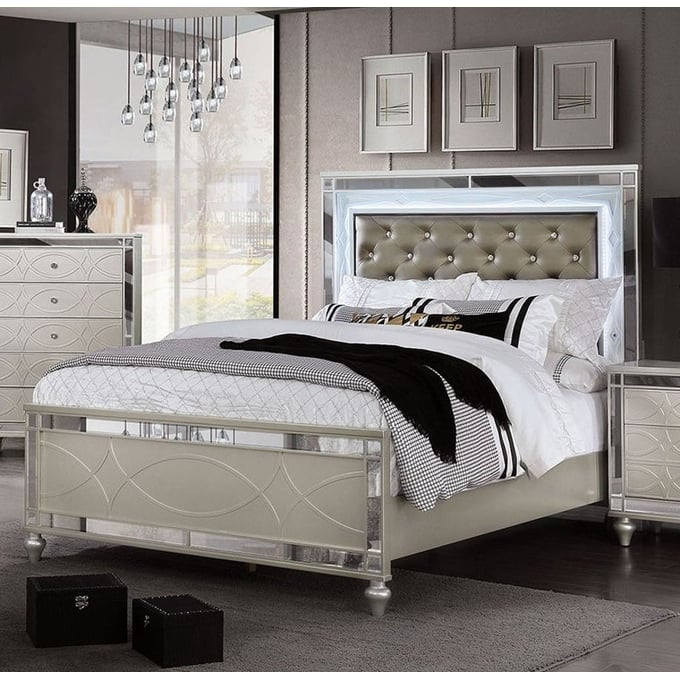 Furniture of America Manar Silver King Bed FOA-CM7891EK-BED