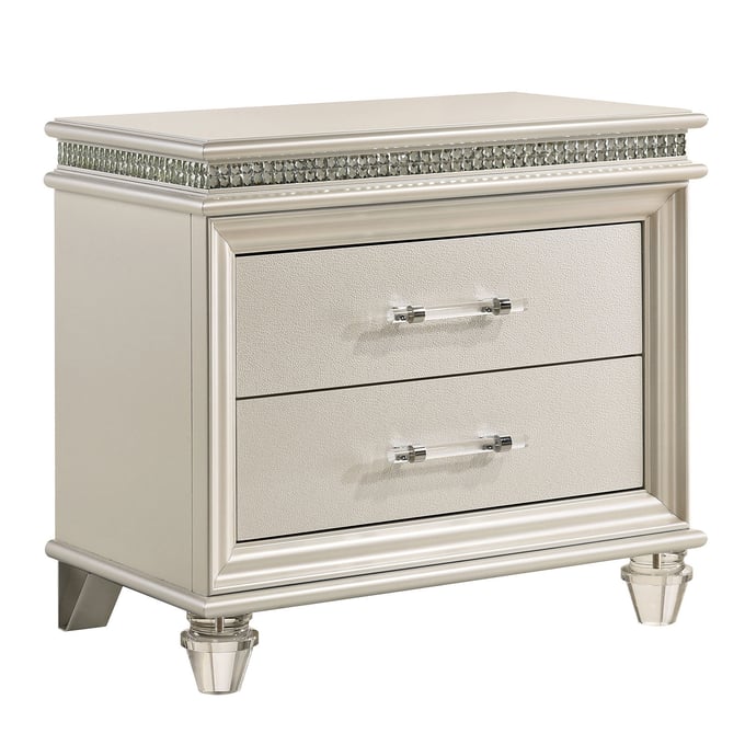 Furniture of America Maddie Pearl White Night Stand FOA-CM7899N