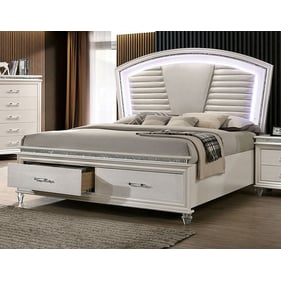 Furniture of America Maddie Pearl White Queen Bed