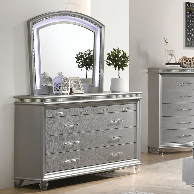 Furniture Of America Maddie Silver Dresser And Mirror FOA-CM7899SV-DRMR