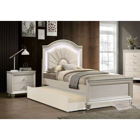 Furniture Of America Allie Pearl White 4pc Bedroom Set With Twin Bed