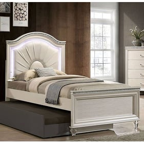 Furniture Of America Allie Pearl White Twin Bed