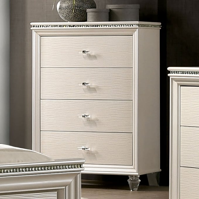 Furniture Of America Allie Pearl White Chest FOA-CM7901C