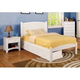 Furniture Of America Caren White 4pc Kids Bedroom Set With Twin Drawer Bed