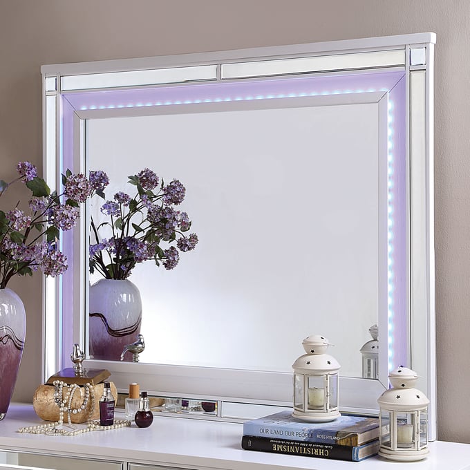 Furniture of America Brachium White Mirror FOA-CM7977WH-M