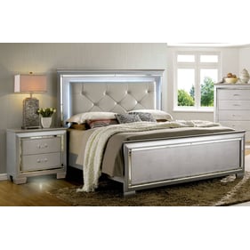 Furniture Of America Bellanova Silver 4pc Bedroom Set With King Bed