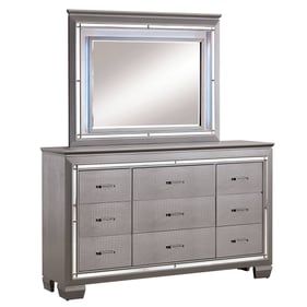 Furniture of America Bellanova Silver Dresser and Mirror