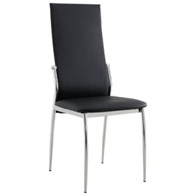 2 Furniture of America Kalawao Black PU Side Chairs