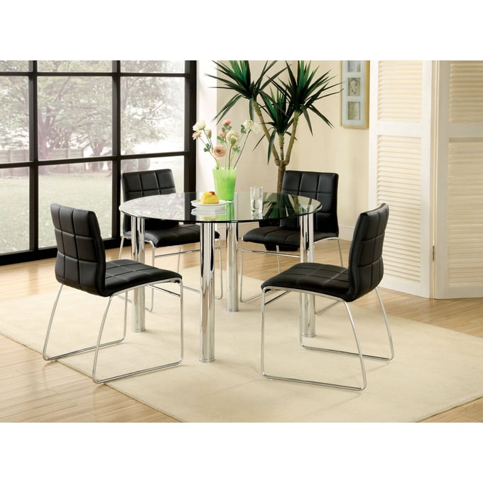 Furniture Of America Kona Black 5pc Dining Room Set FOA-CM8320T-BK-5PC