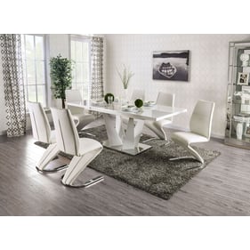 Furniture of America Zain White 7pc Dining Room Set