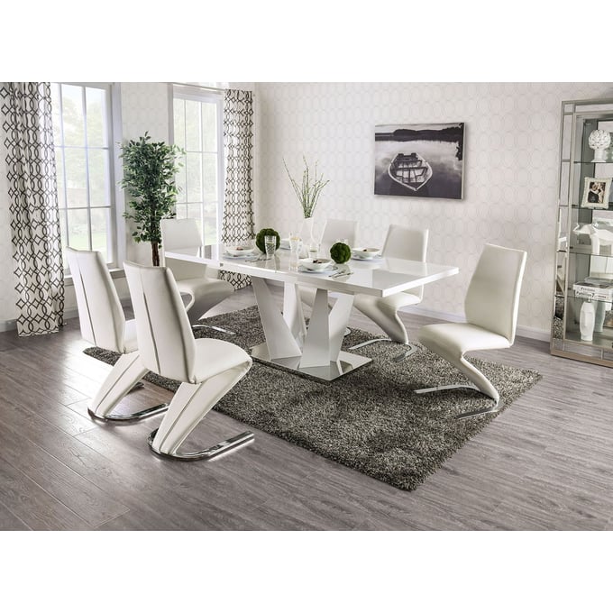 Furniture of America Zain White 7pc Dining Room Set FOA-FOA3742T-7PC