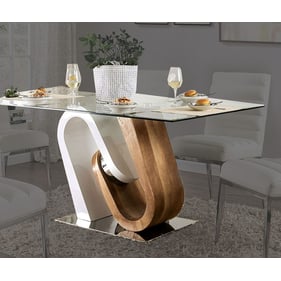 Furniture Of America Cilegon White Natural Tone Dining Table