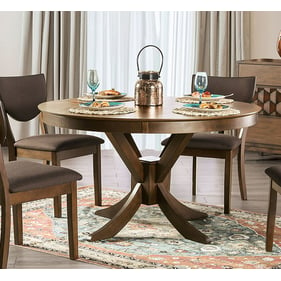 Furniture of America Marina Walnut Dark Chocolate Round Dining Table