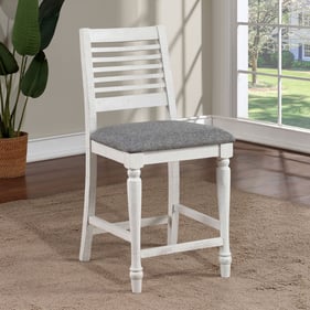 2 Furniture of America Calabria Antique White Gray Counter Height Chairs