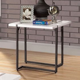 Furniture of America Izar White Gun Metal End Table