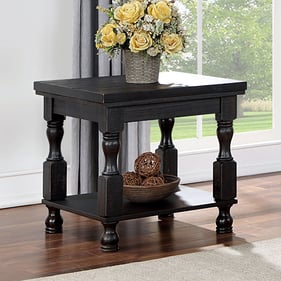 Furniture of America Calandra Antique Black End Table