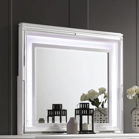 Furniture of America Emmeline White LED Mirror