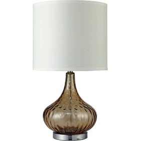 Furniture of America Donna Amber 15 Inch Glass Table Lamp