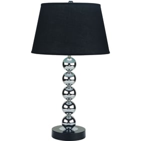 2 Furniture of America Opal Silver Black Table Lamps