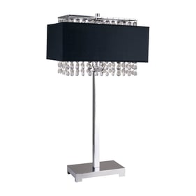 Furniture of America Naya Chrome Black Table Lamp