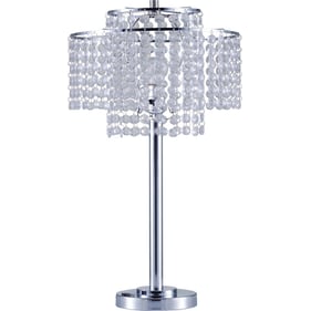 Furniture of America Kaitlyn Crystal Chrome 12 Inch Table Lamp