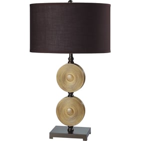 2 Furniture of America Suzy Light Caramel Espresso Table Lamps