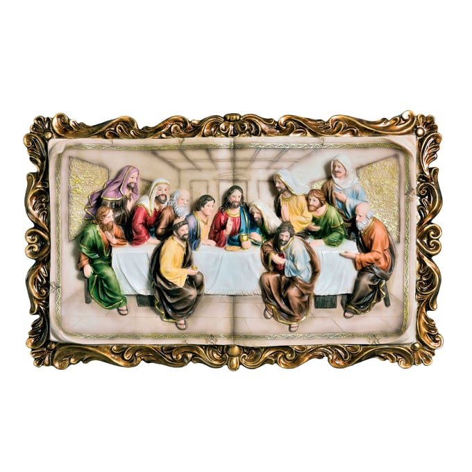 Furniture of America Homili Multi Last Supper Plaque with Frame FOA-L92534-P1