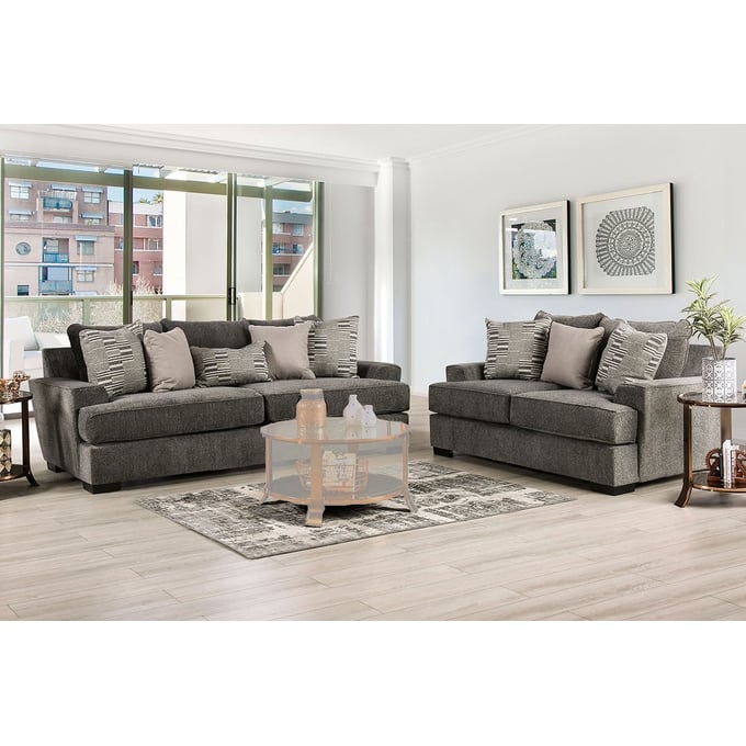 Furniture Of America Holborn Gray 2pc Living Room Set FOA-SM1220-LR-S1