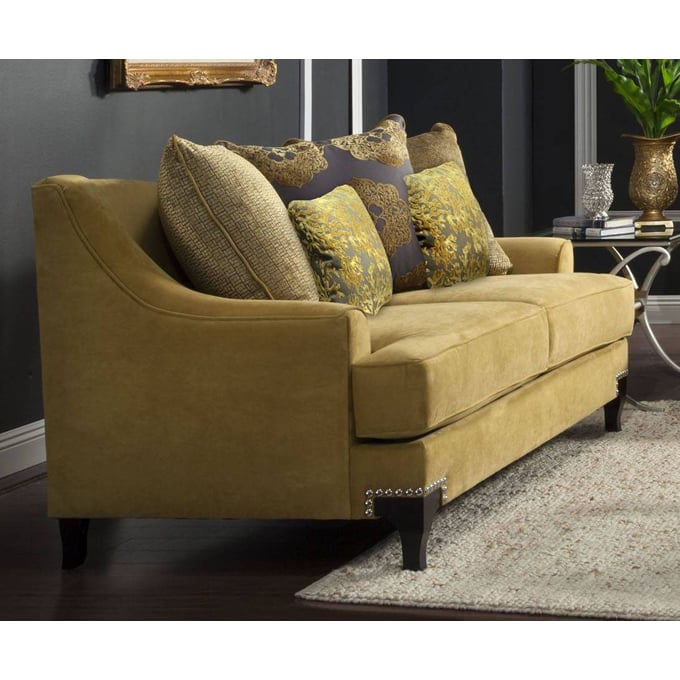 Furniture of America Viscontti Gold Gray Loveseat FOA-SM2201-LV