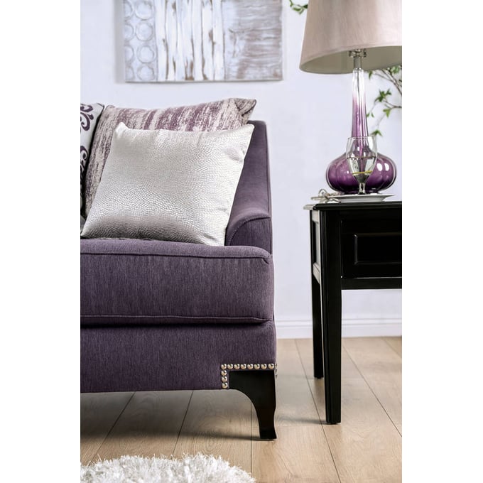 Sisseton Purple Loveseat from Furniture of America