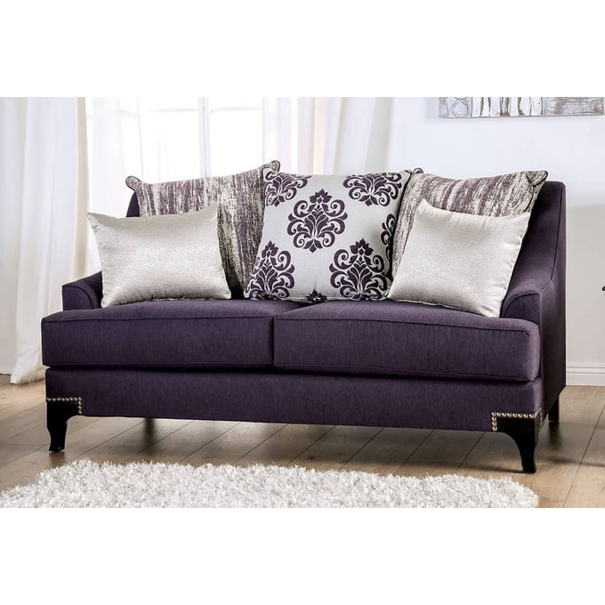 Sisseton Purple Loveseat from Furniture of America